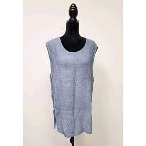 Ecote Women's Light Blue Tank Tunic Side Slit Flowy Top Size Medium